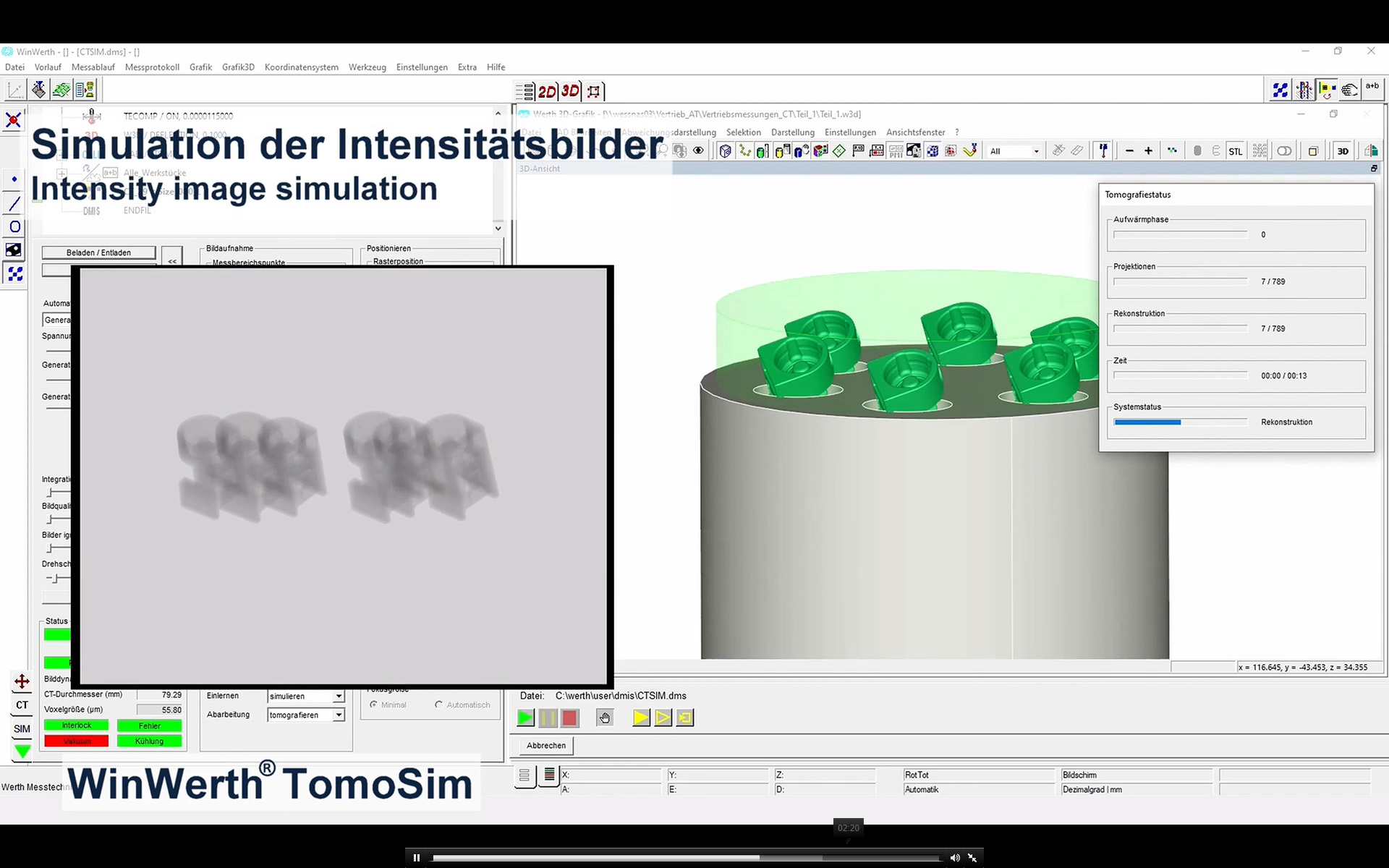 Simulazione del processo di tomografia con TomoSim